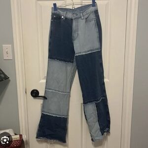 Patchwork Flared Jeans